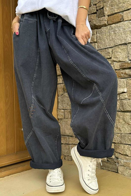 Duran Zig Barrel Leg Jean Vintage Indigo
